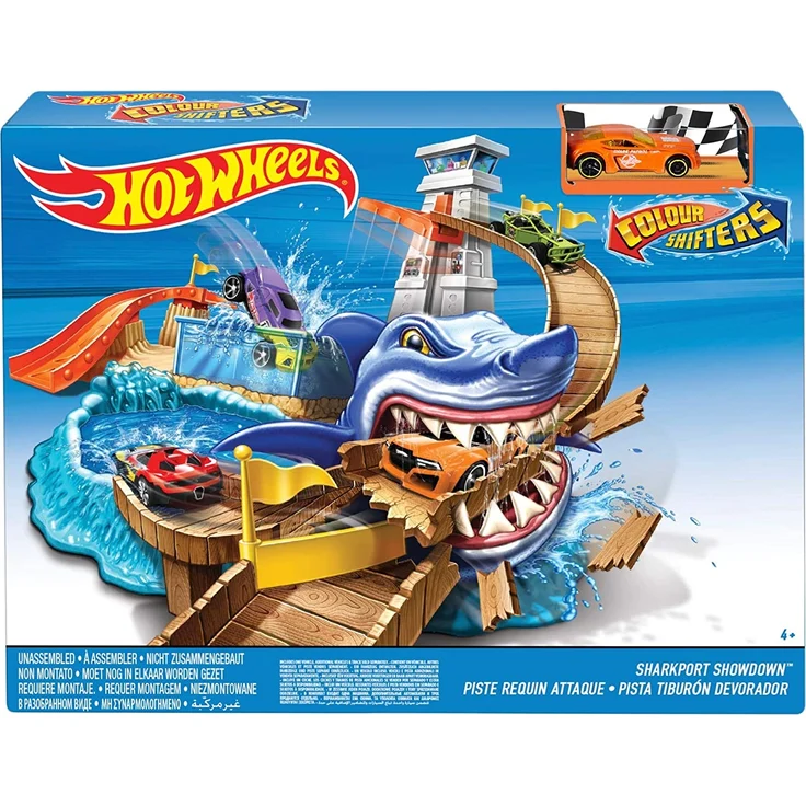 Hot Wheels BGK04 - City Color Shifters Hai-Attacke Spielset, Spielzeug Autorennbahn ab ab 4 Jahren – Bild 7