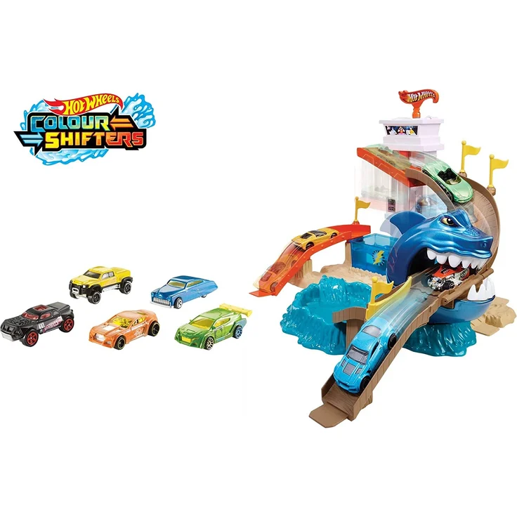 Hot Wheels BGK04 - City Color Shifters Hai-Attacke Spielset, Spielzeug Autorennbahn ab ab 4 Jahren – Bild 8