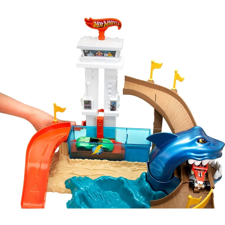 Hot Wheels BGK04 - City Color Shifters Hai-Attacke Spielset, Spielzeug Autorennbahn ab ab 4 Jahren – Bild 9