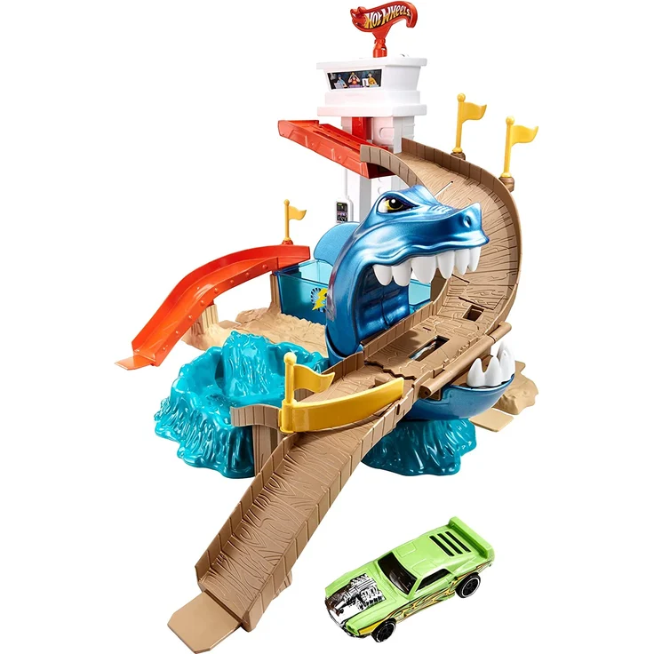 Hot Wheels BGK04 - City Color Shifters Hai-Attacke Spielset, Spielzeug Autorennbahn ab ab 4 Jahren – Bild 5