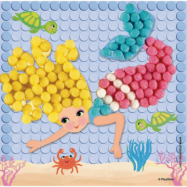PlayMais MOSAIC Dream Mermaid Kreativ-Set zum Basteln für Mädchen ab 5 Jahren | Über 2.300 Stück & 6 Mosaik Klebebilder mit Meerjungfrauen | Fördert Kreativität & Feinmotorik | Natürliches Spielzeug – Bild 4