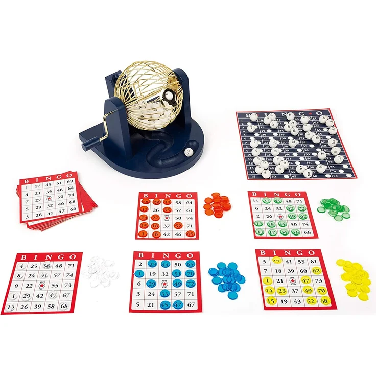 Small Foot 11406 Bingo Spiel Set, mit Bingotrommel und Zubehör, Familien & Kinderspiel Spielzeug, Mehrfarbig – Bild 1