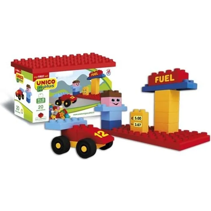 Unico bausteine Tankstelle 20-teilig