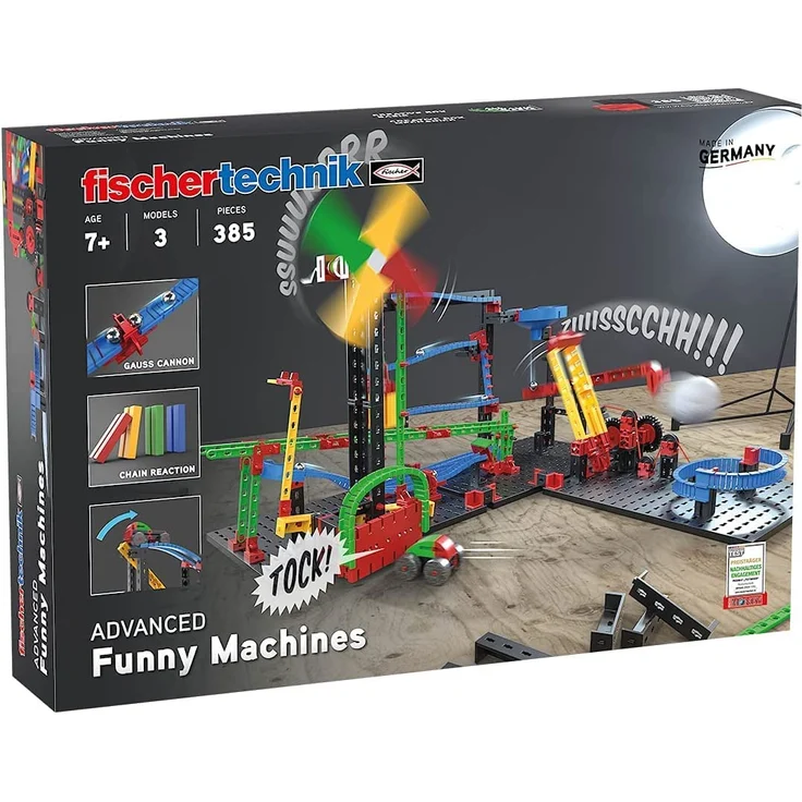 fischertechnik Funny Machines Kettenreaktion Spiel für Kinder ab 7 Jahren - 3 actionreiche Modelle sorgen für noch mehr Spielspaß in den Kinderzimmern - inklusive fischertechnik Gauß-Kanone – Bild 1