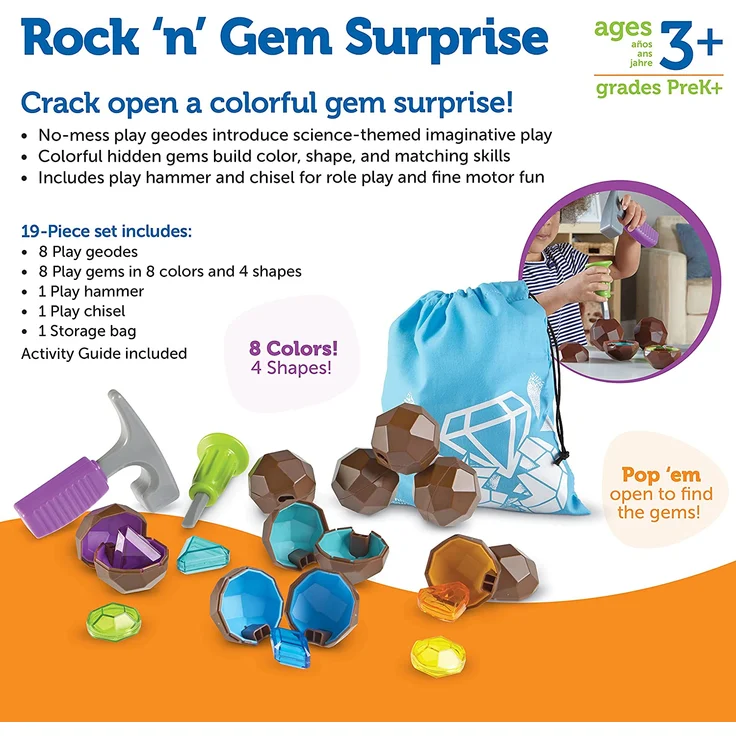 Learning Resources LER2875 Rock 'n' Gem Surprise – Steine mit Edelsteinüberraschung – Bild 6