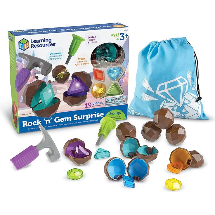 Learning Resources LER2875 Rock 'n' Gem Surprise – Steine mit Edelsteinüberraschung