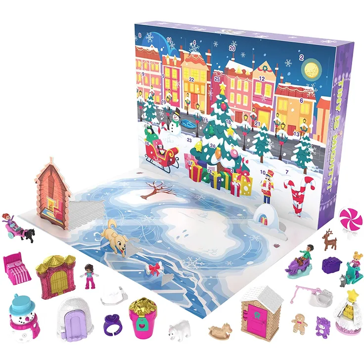 Polly Pocket GKL46 - Polly Pocket Adventskalender zum Thema Winterwunderland mit 25 Überraschungen
