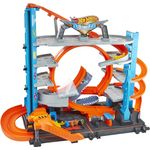 Hot Wheels FTB69 - City Ultimate Parkgarage und Parkhaus für Kinder, Garage mit Hai für +90 Autos, mit Looping Tracks inkl. 2 Spielzeugautos, ca. 63 cm hoch, ab 5 Jahren