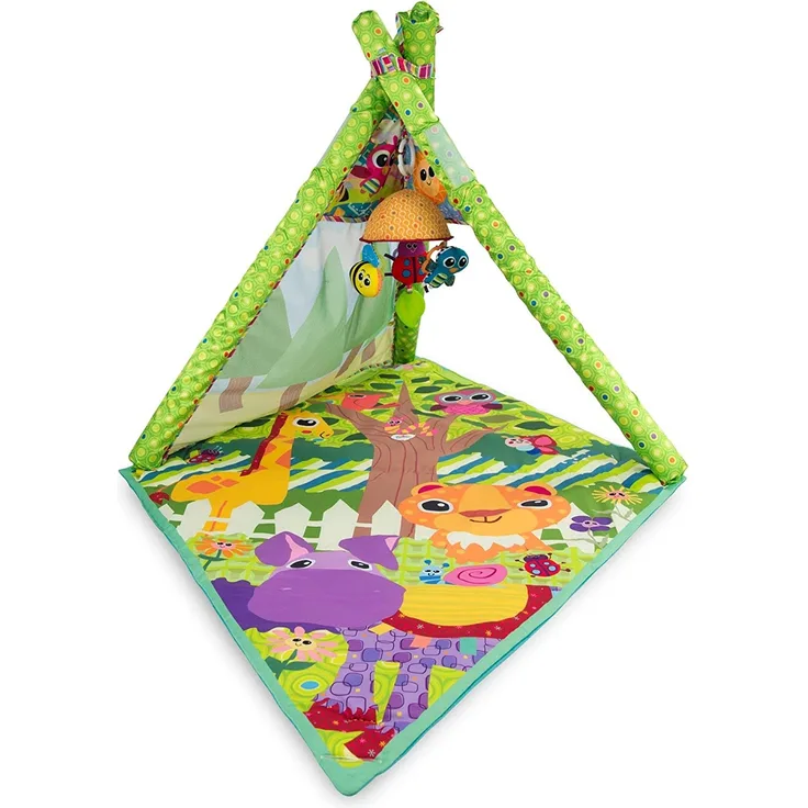 Lamaze Baby Spielzeug '4-in-1 Spielmatte', die hochwertige Erlebnismatte für Babys ab 0 Jahren. Die quietschbunte Matte regt Kinder zum Entdecken an und fördert die Sinnesentwicklung und Motorik