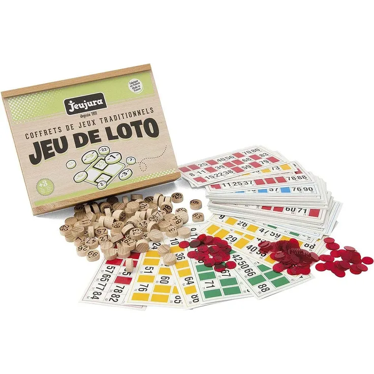 Jeujura 8139 Brettspiel, – Lotto – Holzbox