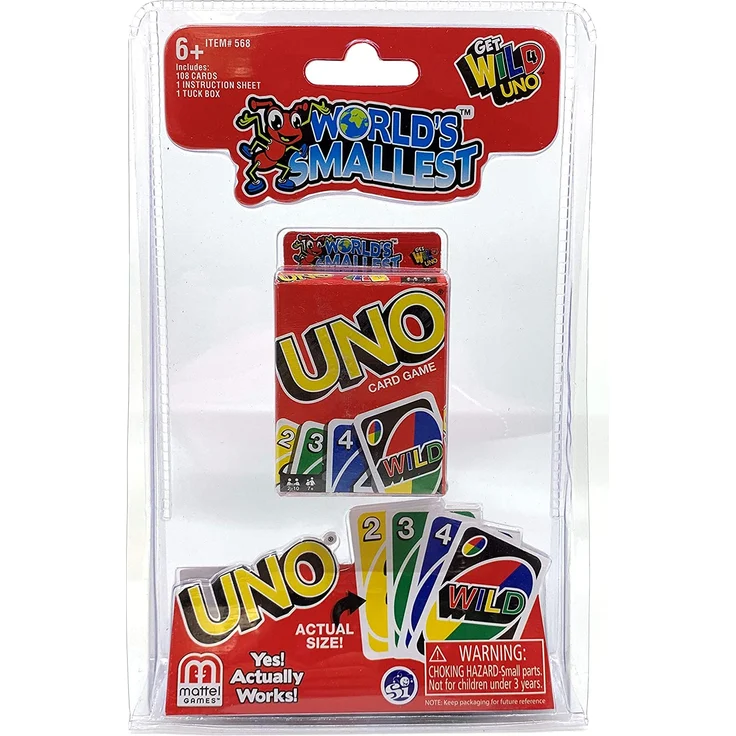 World Smallest Toys reisespiel Uno Papier 110 Stück – Bild 1