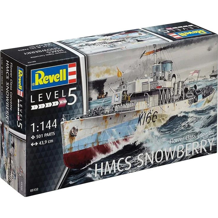 Revell Modellbausatz Schiff 1:144 - Flower Class Corvette HMCS SNOWBERRY im Maßstab 1:144, Level 5, originalgetreue Nachbildung mit vielen Details, 05132 - Preisvergleich – Bild 1
