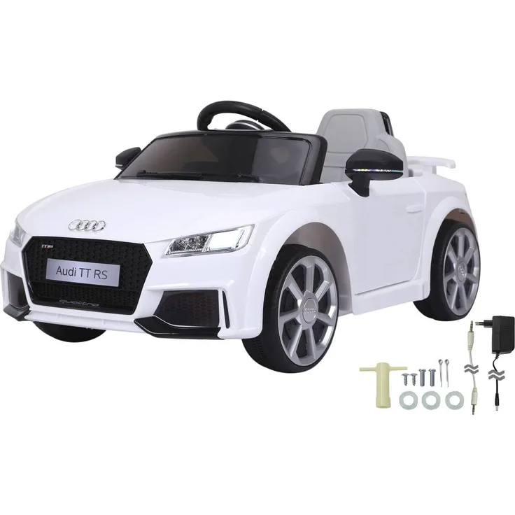 Jamara 460278 Ride-on Audi TT RS 12V-Softanlauf, 2-Gang, Ultra-Gripp Gummiring, Fahrzeug, Weiß
