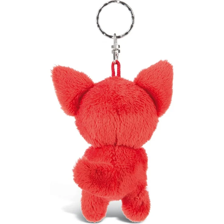 NICI 45545 Glubschis Schlüsselanhänger Fuchs Jayson 9cm, große Glitzeraugen, Plüschtier mit Schlüsselring, rot/weiß – Bild 2