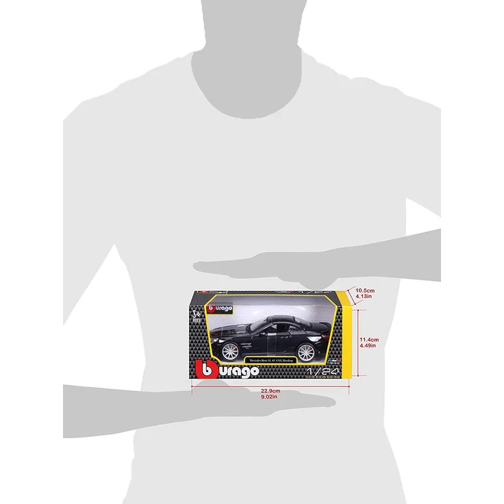 Bauer Spielwaren 18-21066 Mercedes-Benz SL65 AMG Hardtop Modellauto im Maßstab 1:24, Matt Weiß – Bild 8