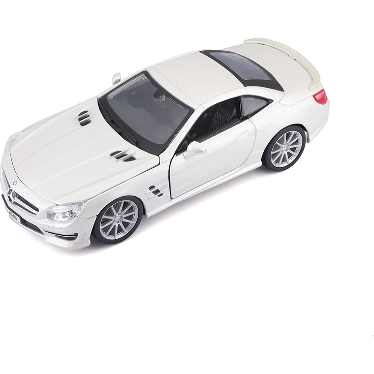 Bauer Spielwaren 18-21066 Mercedes-Benz SL65 AMG Hardtop Modellauto im Maßstab 1:24, Matt Weiß – Bild 1