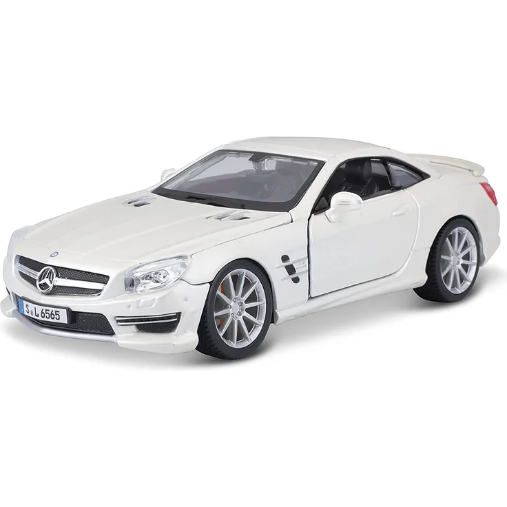 Bauer Spielwaren 18-21066 Mercedes-Benz SL65 AMG Hardtop Modellauto im Maßstab 1:24, Matt Weiß – Bild 4