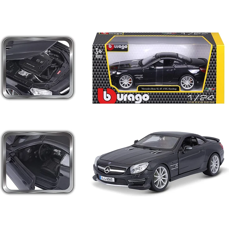 Bauer Spielwaren 18-21066 Mercedes-Benz SL65 AMG Hardtop Modellauto im Maßstab 1:24, Matt Weiß – Bild 10