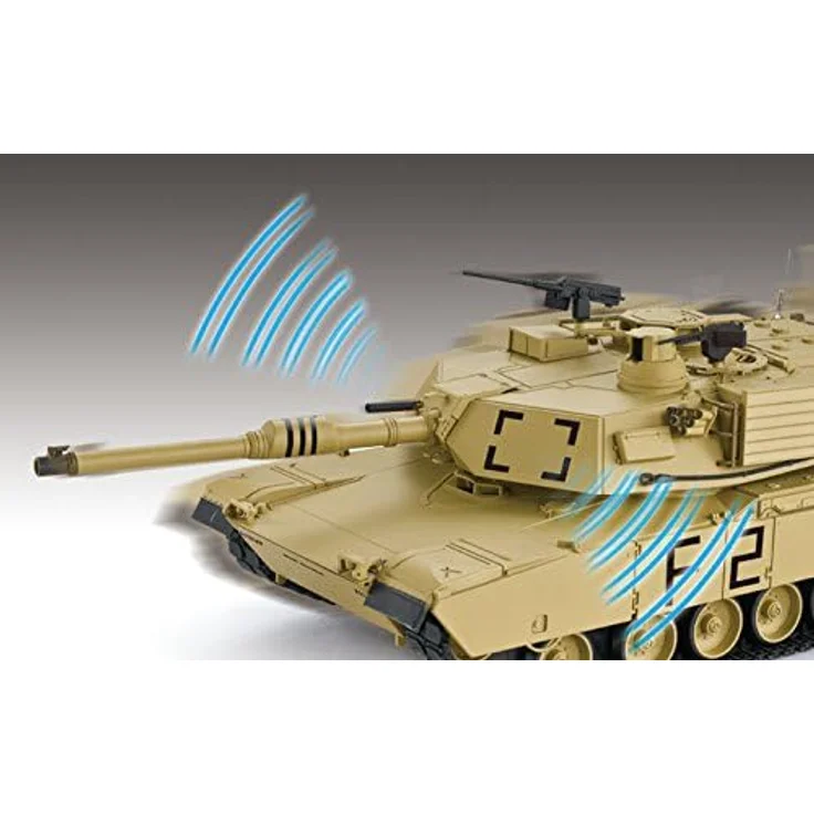 Heng Long RC Panzer M1A2 Abrams, Pro Modell 1:16, Schussfunktion, Rauch, Sound beige – Bild 5