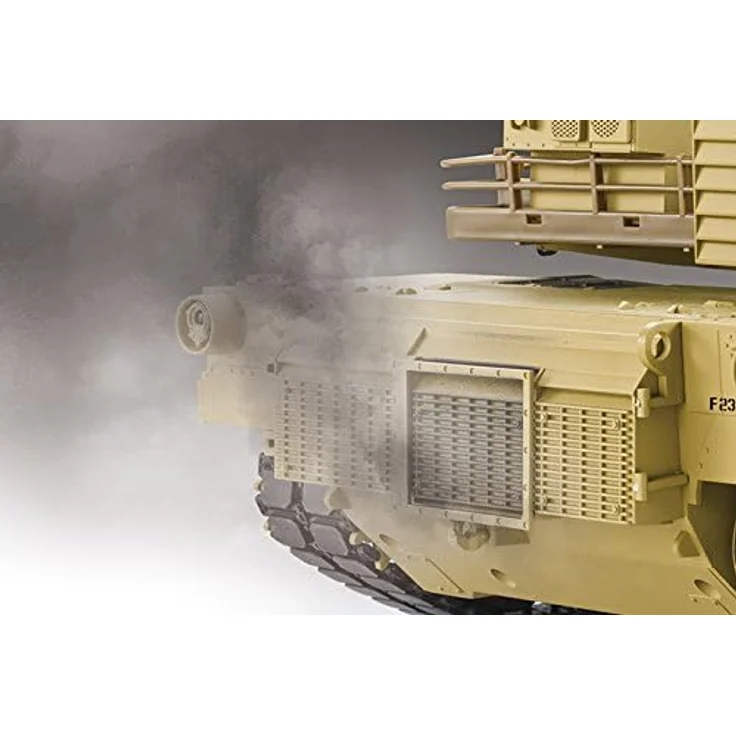 Heng Long RC Panzer M1A2 Abrams, Pro Modell 1:16, Schussfunktion, Rauch, Sound beige – Bild 3