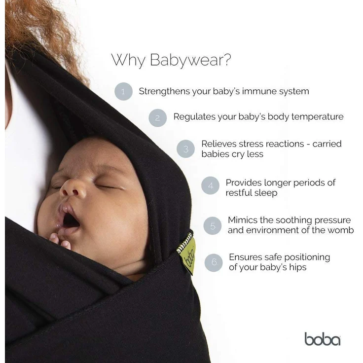 Boba Baby Tragetuch Neugeborene - Purple - Elastisches Babytragetuch und Stilltuch für Unterwegs - Einfach zu binden - Babytrage Neugeborene ab Geburt bis 16kg – Bild 5
