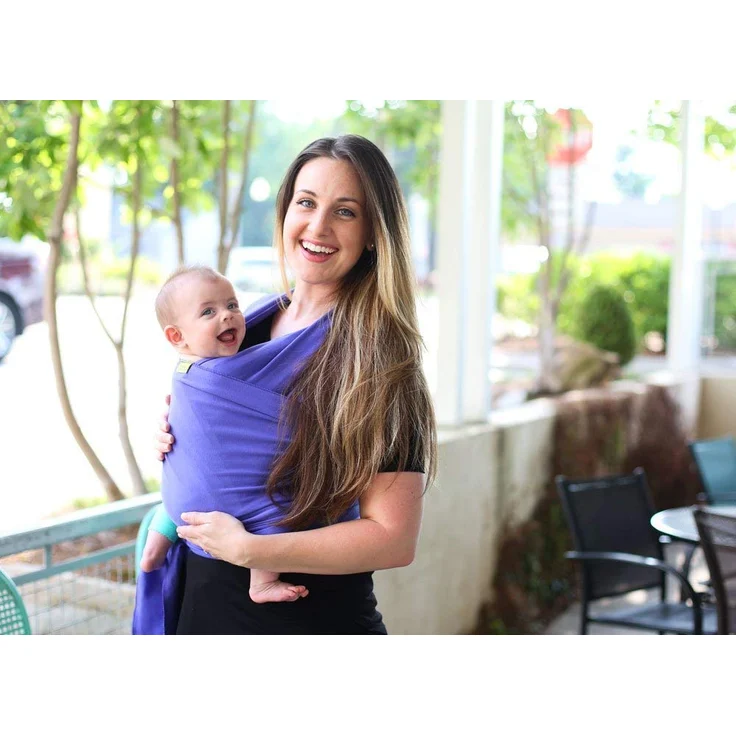 Boba Baby Tragetuch Neugeborene - Purple - Elastisches Babytragetuch und Stilltuch für Unterwegs - Einfach zu binden - Babytrage Neugeborene ab Geburt bis 16kg – Bild 8