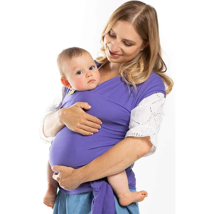 Boba Baby Tragetuch Neugeborene - Purple - Elastisches Babytragetuch und Stilltuch für Unterwegs - Einfach zu binden - Babytrage Neugeborene ab Geburt bis 16kg – Bild 1
