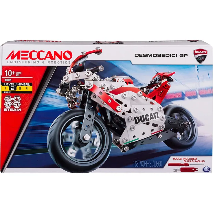 Meccano by Erector Ducati Desmosedici GP STEM Building Kit with Coil-spring Suspension for Ages 10 and Up