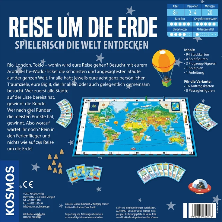 Kosmos 692773 - Reise um die Erde, Spielerisch die Welt entdecken, Geografie-Spiel, ab 8 Jahre – Bild 2