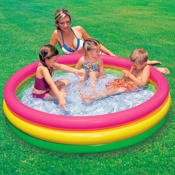 INTEX Sunset Glow Swimming Pool Babypool Planschbecken Regenbogen 114 x 25 cm – Bild 4
