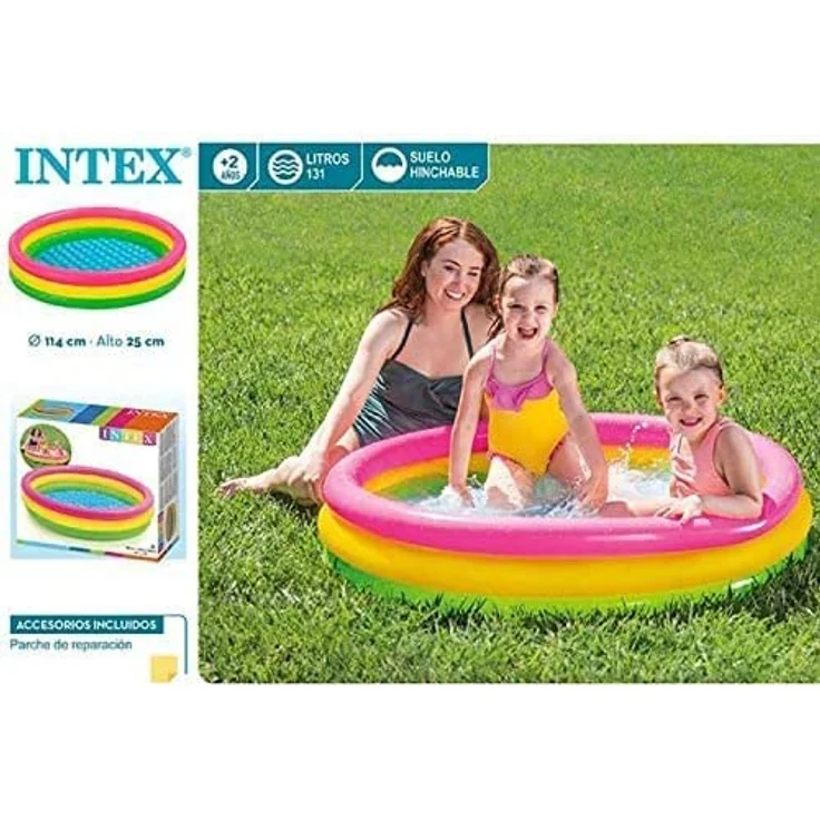 INTEX Sunset Glow Swimming Pool Babypool Planschbecken Regenbogen 114 x 25 cm – Bild 3