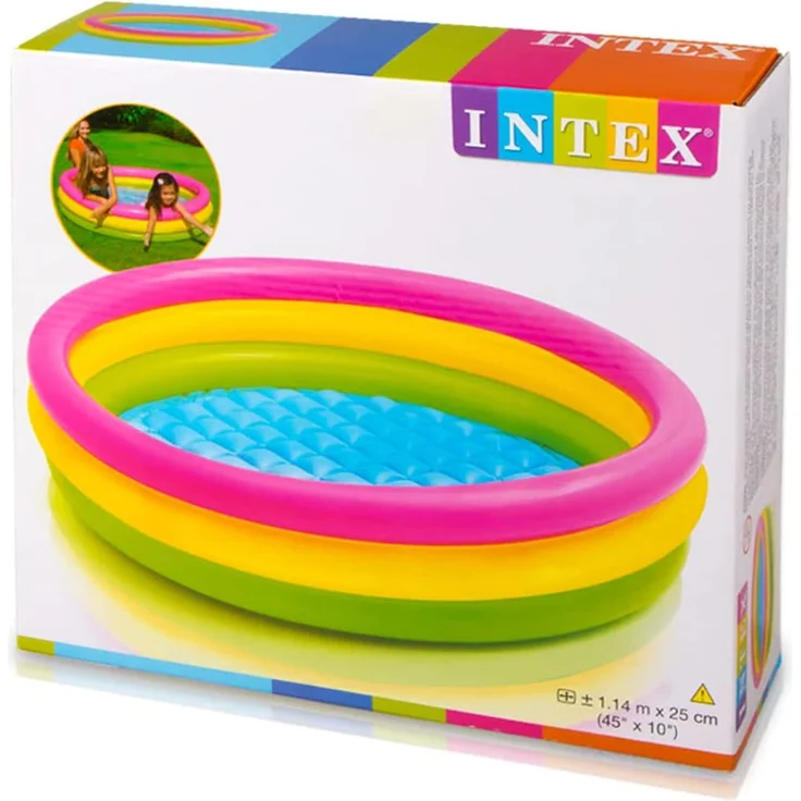 INTEX Sunset Glow Swimming Pool Babypool Planschbecken Regenbogen 114 x 25 cm – Bild 6