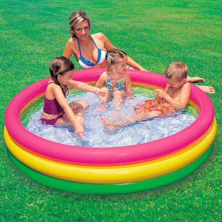 INTEX Sunset Glow Swimming Pool Babypool Planschbecken Regenbogen 114 x 25 cm – Bild 7