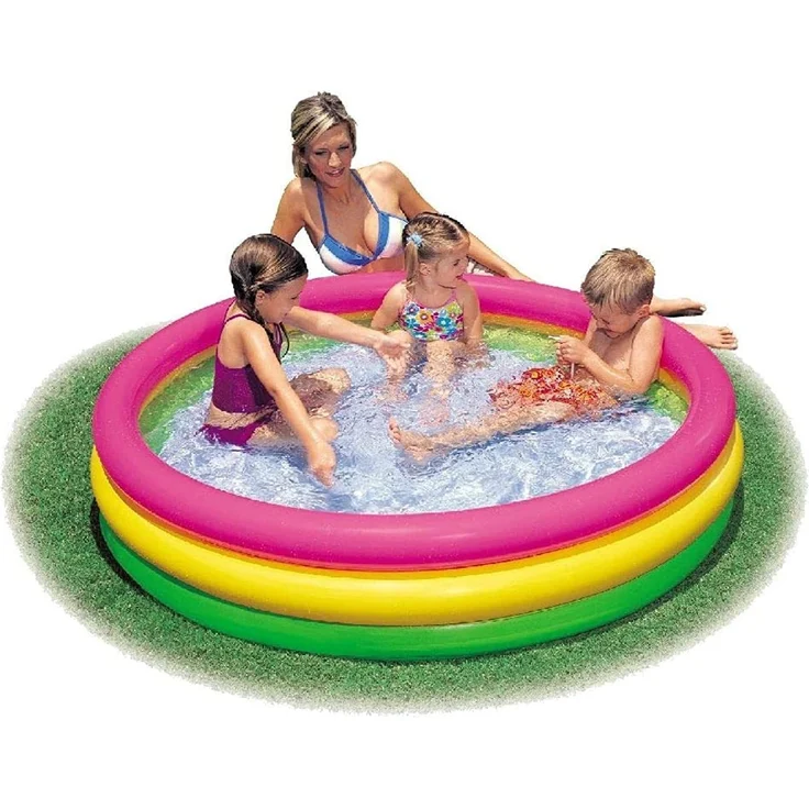 INTEX Sunset Glow Swimming Pool Babypool Planschbecken Regenbogen 114 x 25 cm – Bild 2