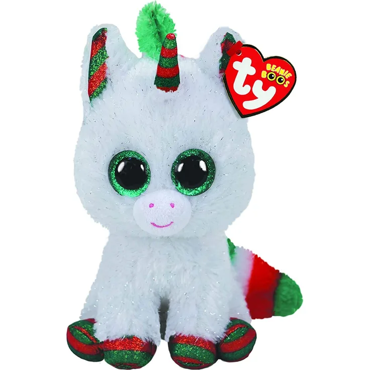 Ty Beanie Boos Snowfall Unicorn Xmas Cuddly Toy (white/green 15 cm)