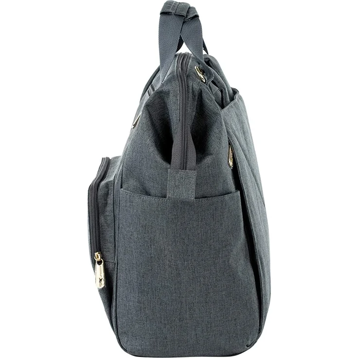 LÄSSIG Baby Wickelrucksack Wickeltasche inkl. Wickelzubehör nachhaltig produziert/Goldie Backpack, anthrazit – Bild 4