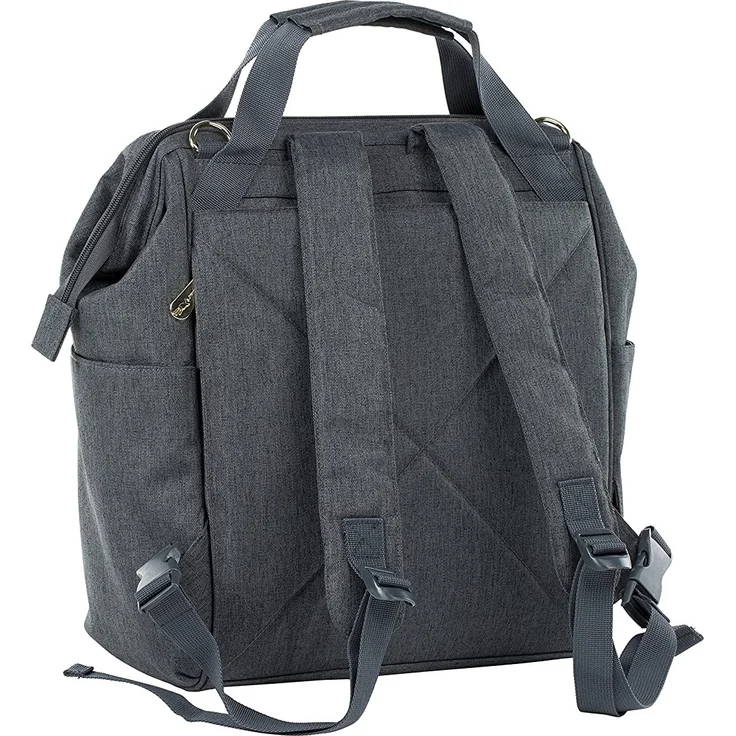 LÄSSIG Baby Wickelrucksack Wickeltasche inkl. Wickelzubehör nachhaltig produziert/Goldie Backpack, anthrazit – Bild 7