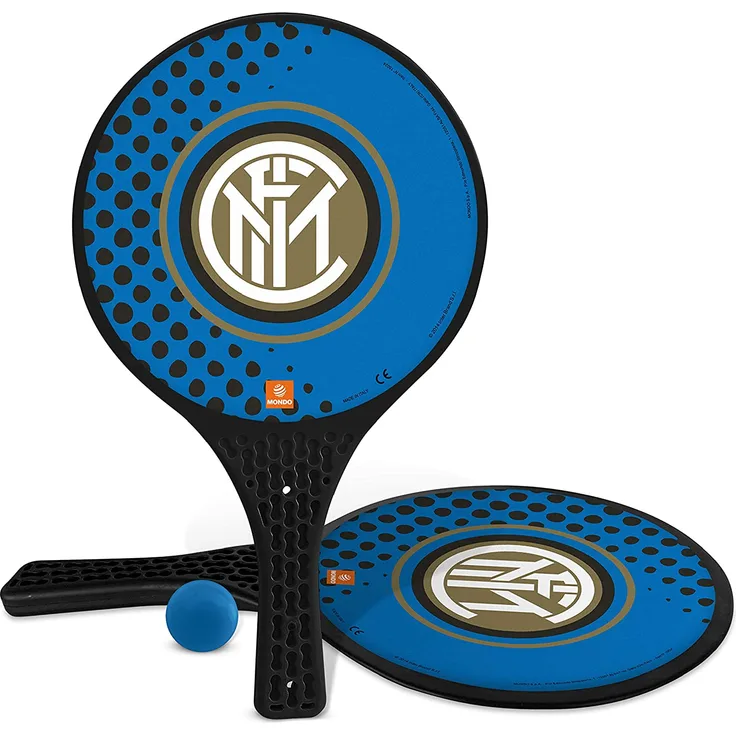 Mondo Toys – 2 Schläger aus Kunststoff – Gummiball – Strandspielzeug für Kinder und Erwachsene – offizielles Produkt FC Inter Milano – Unisex – 15024