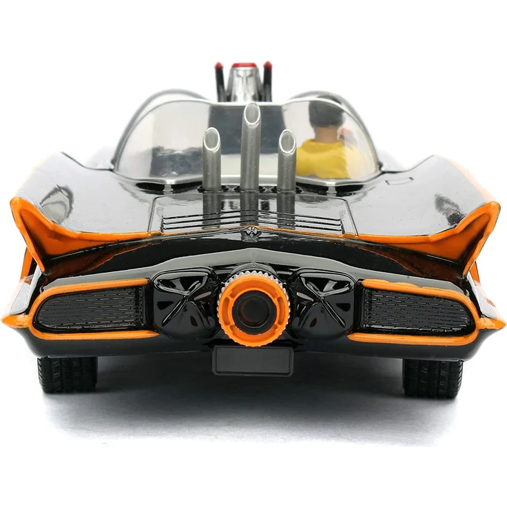 Jada Toys 253215001 Batmóvil coche Metal Serie TV Con Figura 1:24 1966 Classic Batmobil, Auto, Spielzeugauto aus Die-cast, öffnende Türen, inkl. Batman cast & Robin Figur, schwarz – Bild 10