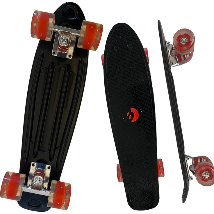 Best Sporting LED Skateboard Retro für Kinder, ABEC 7 Kugellager, Leucht-Räder mit LED