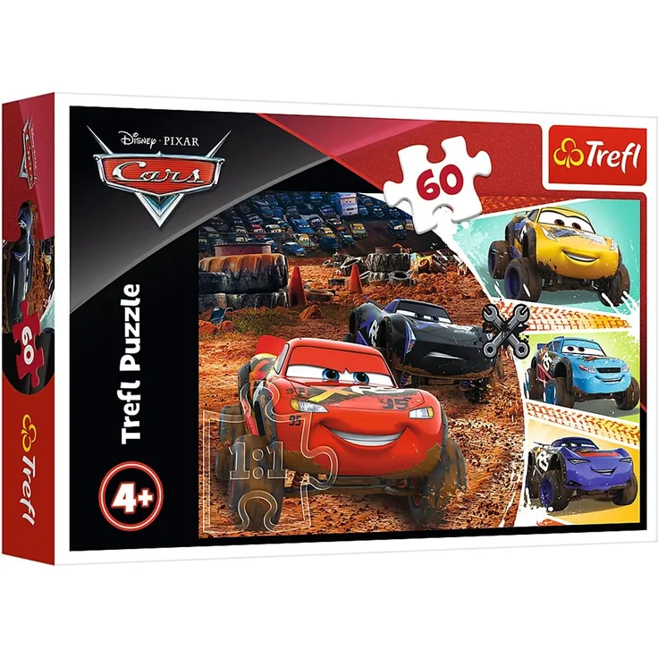 Trefl 17327 Disney Cars, Lightning McQueen mit Freunden, Puzzle 60 Teile