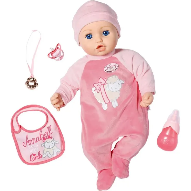 Zapf Creation 794999 Baby Annabell Puppe Annabell mit lebensechten Funktionen und Zubehör 43 cm, rosa