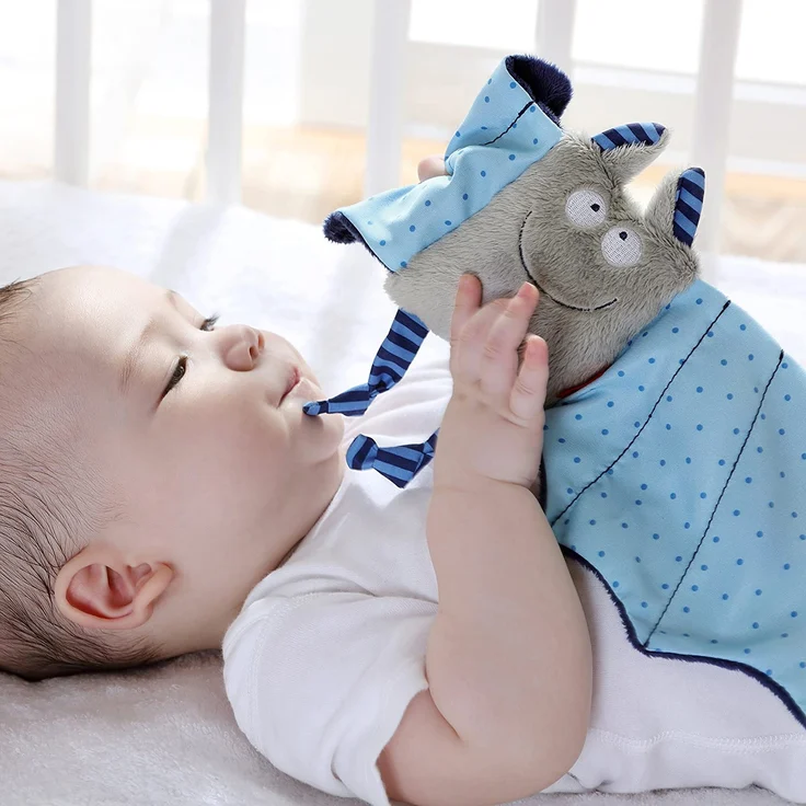 sigikid, Mädchen und Jungen, Schnuffeltuch Fledermaus, Baby bite me, Blau/Grau, 41099 – Bild 2