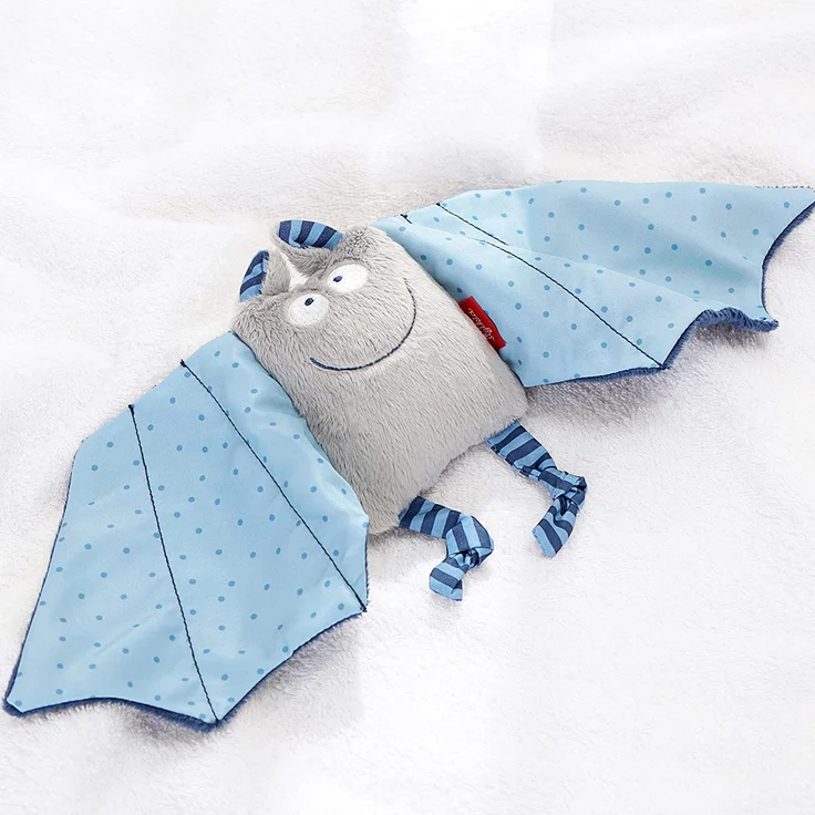 sigikid, Mädchen und Jungen, Schnuffeltuch Fledermaus, Baby bite me, Blau/Grau, 41099 – Bild 4