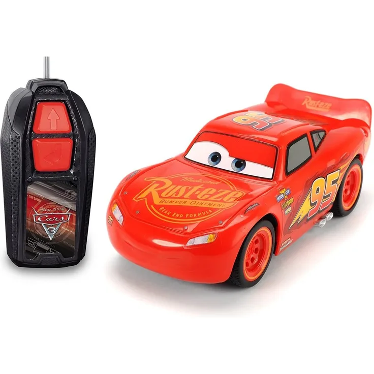 Dickie Toys RC Cars 3 Lightning McQueen Single Drive, Ferngesteuertes Auto, RC Auto, Spielzeugauto mit 1-Kanal Funkfernsteuerung, 14 cm
