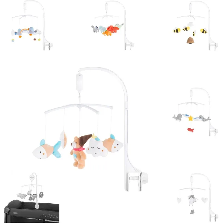 Chipolino Musik Mobile Plüschtiere Lautstärkeregelung, Melodien, Tiere abnehmbar beige