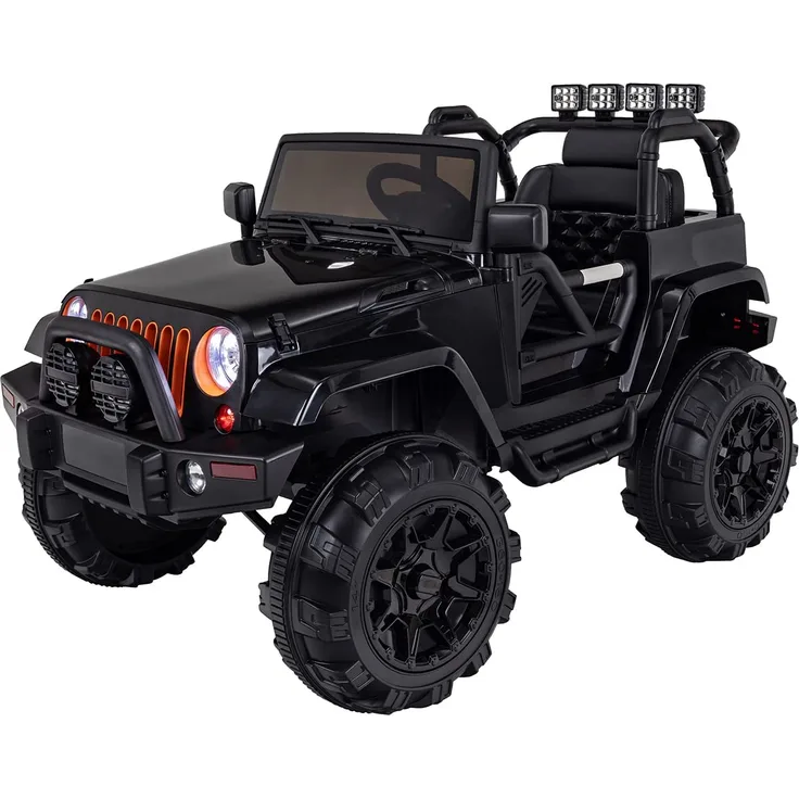 Kinder Elektro Auto Jeep Kinderauto Elektrofahrzeug Kinderfahrzeug Spielzeug (Schwarz)