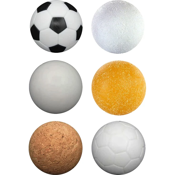 GOODS+GADGETS 6X Stück Speedball Profi Kickerbälle für Tischfussball Tischkicker Kicker-Ball Set Auswahl Verschiedene Sorten (Kork, PE, PU, ABS) 35mm (6er Set) – Bild 2