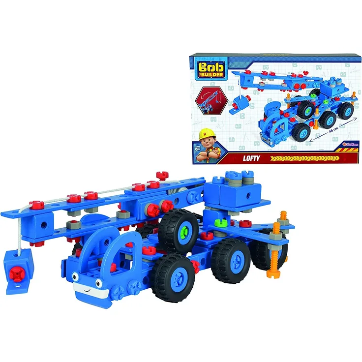 Eichhorn 109325108 - Bob der Baumeister - Constructor Kranwagen Heppo / Lofty, 197 teilig, FSC 100%, Made in Germany, ab 6 Jahren