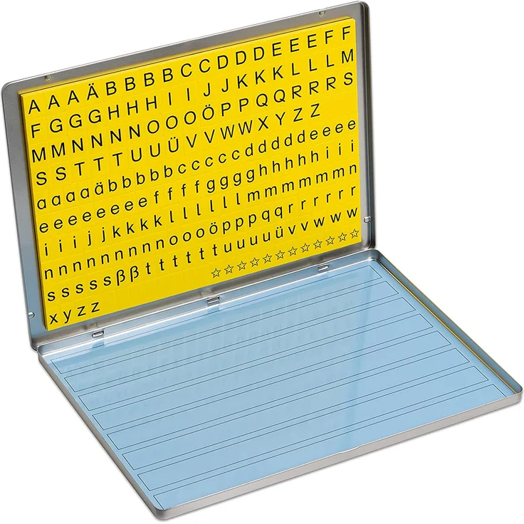 Betzold 86570 - Lese-Magnetbox mit 213 Buchstaben-Blöcken - Lernspielzeug Lesen Lernen Lesebox Deutsch-Unterricht Kinder Grundschule – Bild 1